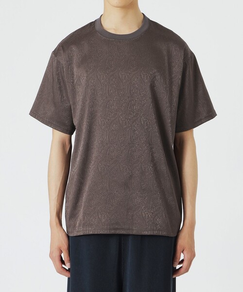 LOVELESS(ラブレス)の「サテンジャガードTシャツ(Tシャツ/カットソー・メンズ・オフホワイト/ネイビー/ブラウン系その他3/ブラック・L/M)」の16枚目の写真