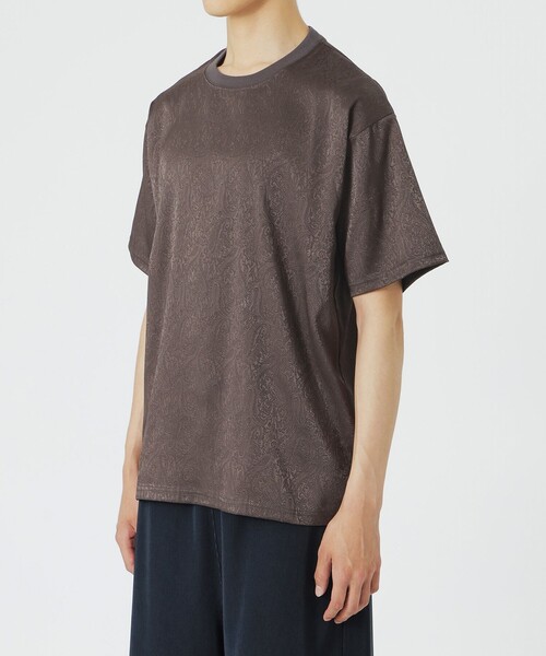 LOVELESS(ラブレス)の「サテンジャガードTシャツ(Tシャツ/カットソー・メンズ・オフホワイト/ネイビー/ブラウン系その他3/ブラック・L/M)」の17枚目の写真