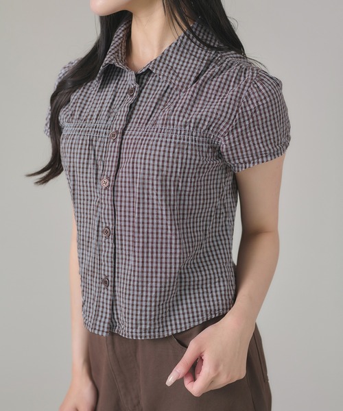 apres jour mignon(アプレジュールミニョン)の「シャーリングシャツ(シャツ/ブラウス・レディース・ブルー/ブラウン系その他/アイボリー/ピンク・LARGE/フリー)」の18枚目の写真