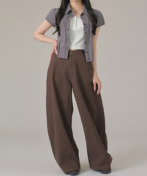 apres jour mignon(アプレジュールミニョン)の「シャーリングシャツ(シャツ/ブラウス・レディース・ブルー/ブラウン系その他/アイボリー/ピンク・LARGE/フリー)」の19枚目の写真
