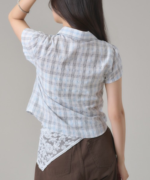 apres jour mignon(アプレジュールミニョン)の「シャーリングシャツ(シャツ/ブラウス・レディース・ブルー/ブラウン系その他/アイボリー/ピンク・LARGE/フリー)」の22枚目の写真
