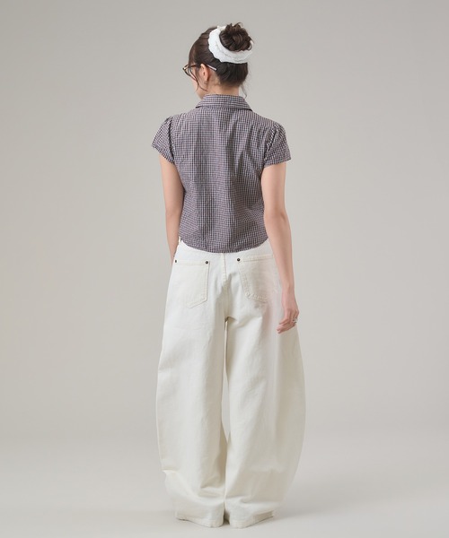 apres jour mignon(アプレジュールミニョン)の「シャーリングシャツ(シャツ/ブラウス・レディース・ブルー/ブラウン系その他/アイボリー/ピンク・LARGE/フリー)」の10枚目の写真