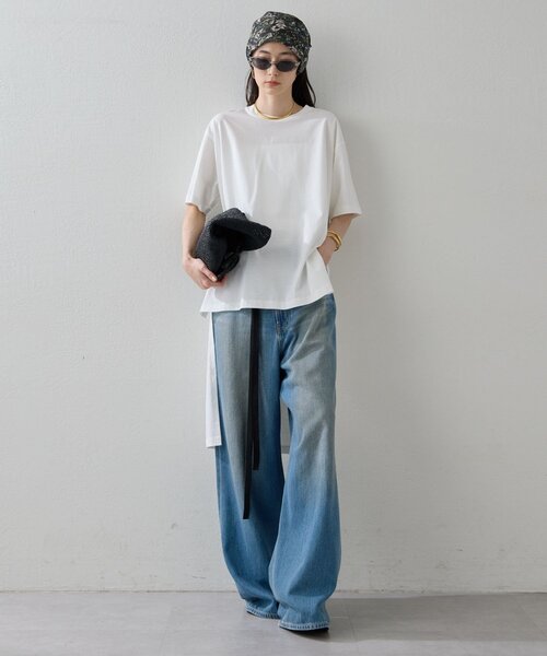 HERITANOVUM(ヘリテノーム)の「【HERITANOVUM】ロングテールTシャツ(シャツ/ブラウス・レディース・ブラック/ピンク/ホワイト・FREE)」の4枚目の写真