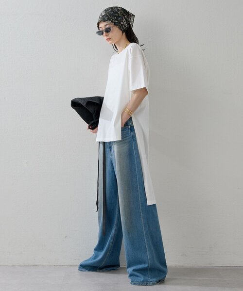 HERITANOVUM(ヘリテノーム)の「【HERITANOVUM】ロングテールTシャツ(シャツ/ブラウス・レディース・ブラック/ピンク/ホワイト・FREE)」の5枚目の写真