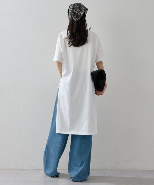 HERITANOVUM(ヘリテノーム)の「【HERITANOVUM】ロングテールTシャツ(シャツ/ブラウス・レディース・ブラック/ピンク/ホワイト・FREE)」の6枚目の写真