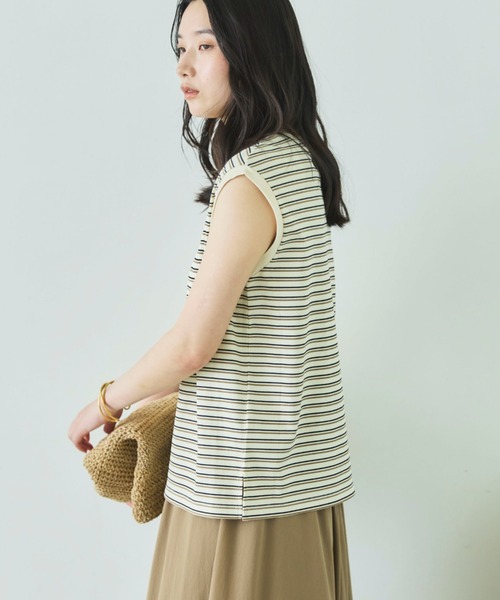 Doux archives（ドゥアルシーヴ）の「マルチボーダータンクトップ（Tシャツ/カットソー・レディース・アイボリー/ブラウン/ブラック・FREE）」の12枚目の写真