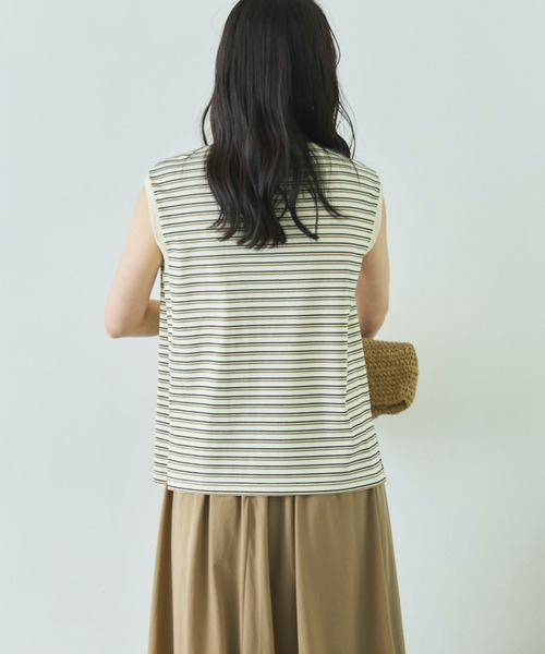 Doux archives（ドゥアルシーヴ）の「マルチボーダータンクトップ（Tシャツ/カットソー・レディース・アイボリー/ブラウン/ブラック・FREE）」の14枚目の写真