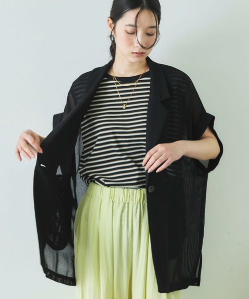Doux archives（ドゥアルシーヴ）の「マルチボーダータンクトップ（Tシャツ/カットソー・レディース・アイボリー/ブラウン/ブラック・FREE）」の21枚目の写真