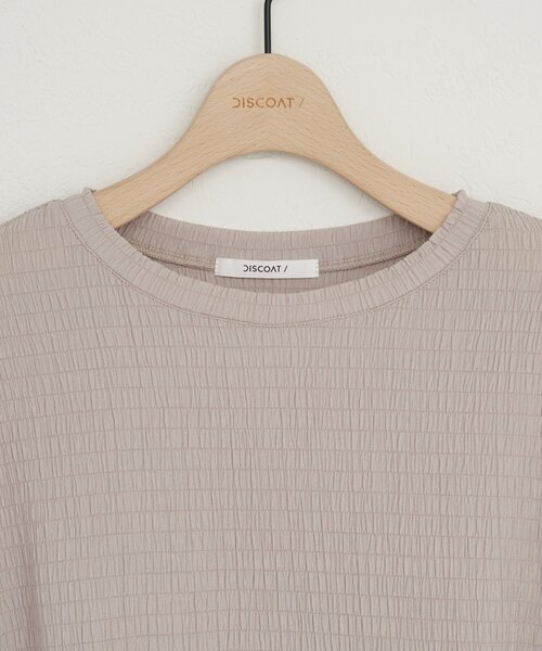 DISCOAT（ディスコート）の「【WEB限定】ジャガードチュニックTシャツ（Tシャツ/カットソー・レディース・ベージュ/サックスブルー/ブラック/オフホワイト・MEDIUM）」の18枚目の写真