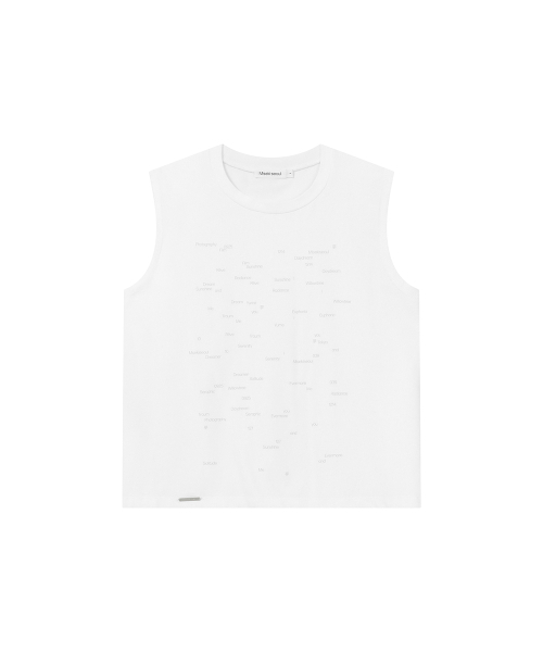 Miseki SEOUL(ミセキソウル)の「Typographic semi crop sleeveless WHITE(Tシャツ/カットソー・レディース・その他・1/2)」の2枚目の写真
