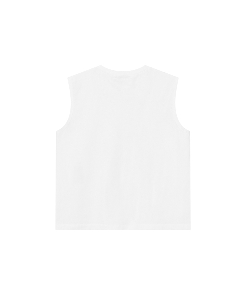 Miseki SEOUL(ミセキソウル)の「Typographic semi crop sleeveless WHITE(Tシャツ/カットソー・レディース・その他・1/2)」の3枚目の写真