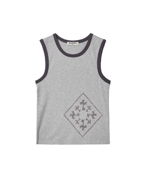 INTEMPOMOOD(インテンポムード)の「バンガードマークスリーブレス:2カラー(Tシャツ/カットソー・メンズ・グレー/ブラック・MEDIUM/LARGE)」の8枚目の写真