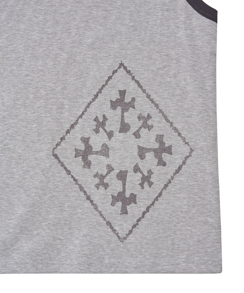 INTEMPOMOOD(インテンポムード)の「バンガードマークスリーブレス:2カラー(Tシャツ/カットソー・メンズ・グレー/ブラック・MEDIUM/LARGE)」の11枚目の写真