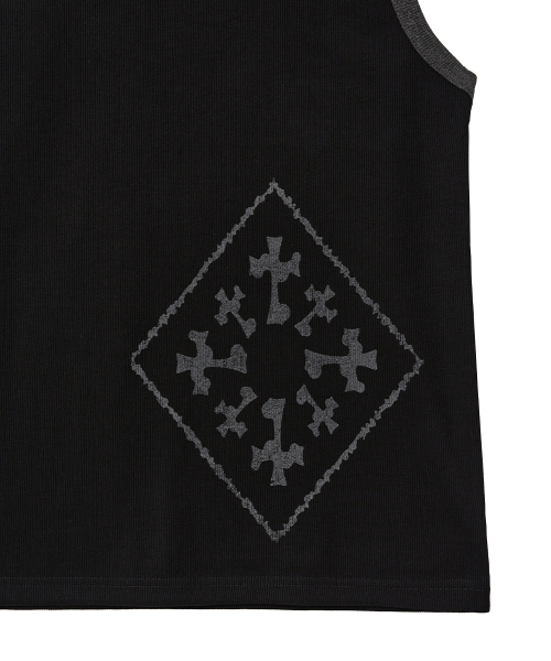 INTEMPOMOOD(インテンポムード)の「バンガードマークスリーブレス:2カラー(Tシャツ/カットソー・メンズ・グレー/ブラック・MEDIUM/LARGE)」の15枚目の写真
