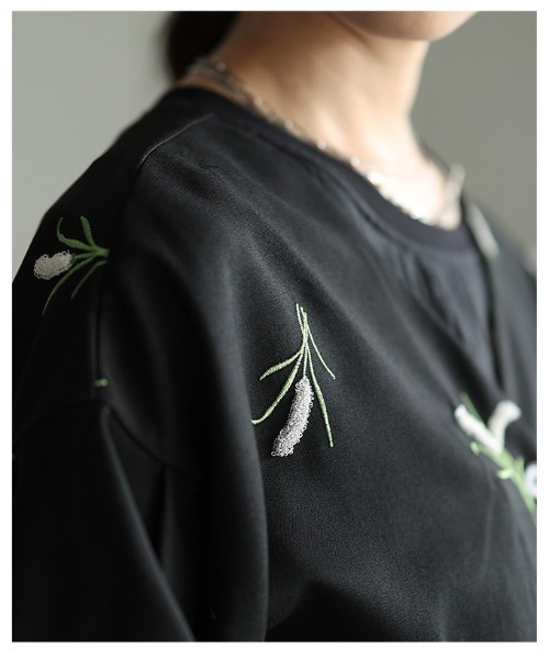Sawa a la mode(サワアラモード)の「花柄刺繍ノーカラーシャツジャケット(ノーカラージャケット・レディース・ブラック・FREE)」の16枚目の写真