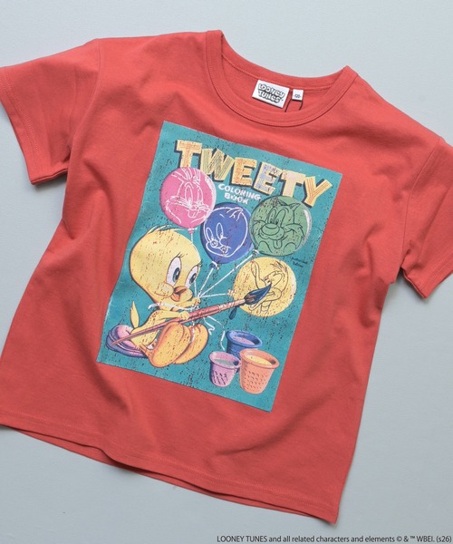Looney Tunes(ルーニーテューンズ)の「【別注】LOONEY TUNES プリント半袖Tシャツ(Tシャツ/カットソー・キッズ・レッド/オフホワイト/チャコール・80/140/95/90/130/120/110/100)」の3枚目の写真