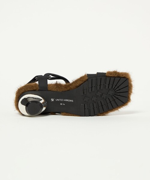 SY UNITED ARROWS(シーユナイテッドアローズ)の「<SY>メタルヒール フェイクファー サンダル50↑(サンダル・レディース・ブラック/ブラウン/ダークグレー・22cm/22.5cm/23cm/23.5cm/24cm/24.5cm/25cm)」の8枚目の写真