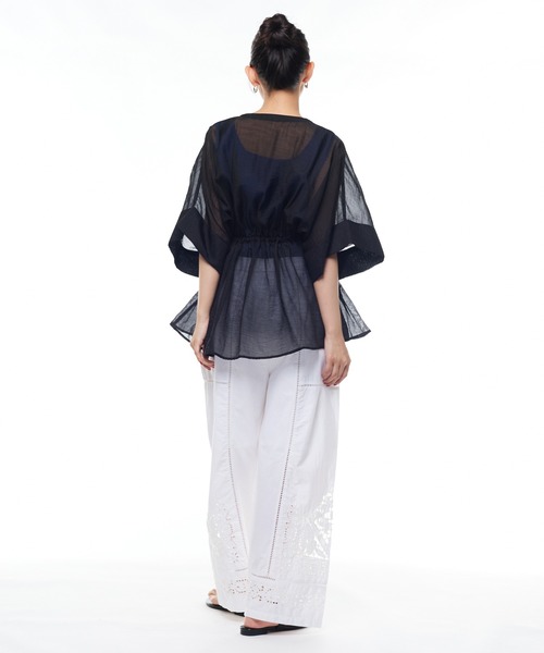 Narcissus(ナルシス)の「【Narcissus】シアーペプラムジャケット シャツ ブルゾン 体型カバー(シャツ/ブラウス・レディース・ブラック・FREE)」の12枚目の写真