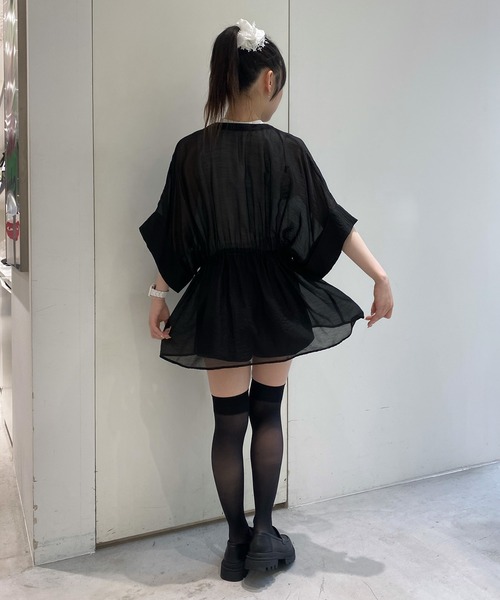 Narcissus(ナルシス)の「【Narcissus】シアーペプラムジャケット シャツ ブルゾン 体型カバー(シャツ/ブラウス・レディース・ブラック・FREE)」の18枚目の写真