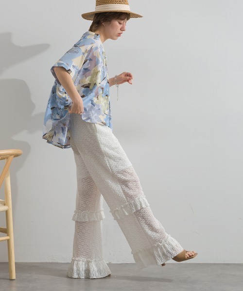 le colis（ルコリ）の「花 プリント シャーリング ポンチョ 5分袖 シャツ（シャツ/ブラウス・レディース・ブルー系その他/レッド系その他/ベージュ系その他/ブラック系その他・FREE）」の17枚目の写真