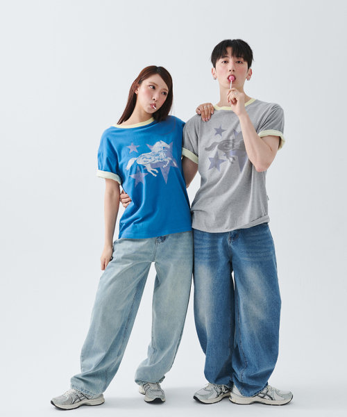 ESCAPEFROM（エスケープフロム）の「[ESCF x ホットトゥデイ] ローンスター ホース ロールアップポイント 半袖Tシャツ ブルー（Tシャツ/カットソー・レディース・その他・SMALL/MEDIUM/LARGE）」の8枚目の写真