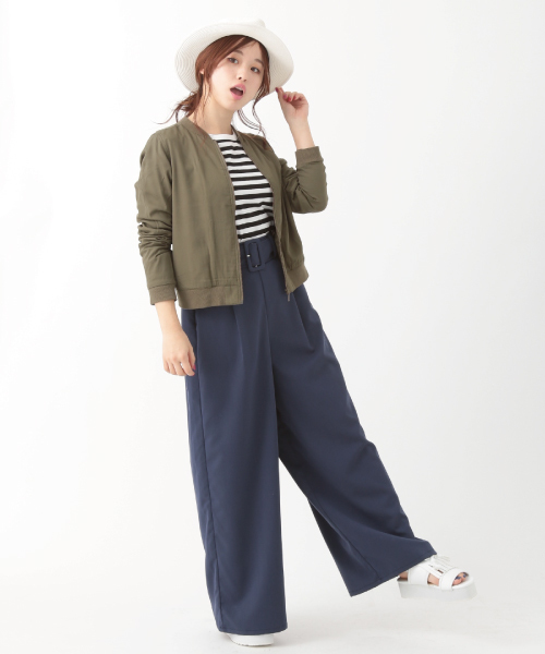 earth music&ecology（アースミュージックアンドエコロジー）の「【2016Spring】ライトリブブルゾン（ブルゾン・レディース・カーキ/キャメル/ネイビー・MEDIUM/SMALL）」の4枚目の写真