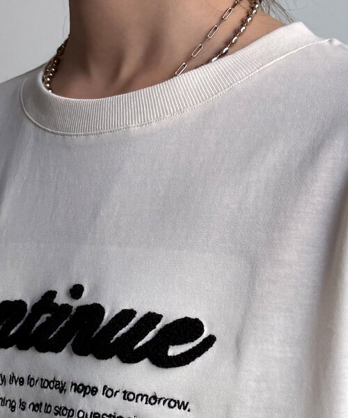 DouDou(ドゥドゥ)の「【WEB限定】【接触冷感&吸水速乾】ロゴ刺繍タンク(Tシャツ/カットソー・レディース・オフホワイト/ブラック・FREE)」の15枚目の写真