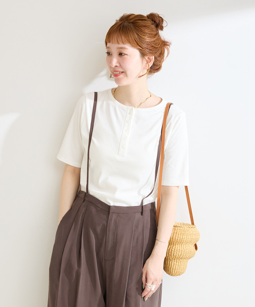 B.C STOCK(ベーセーストック)の「《2点セット》手洗い可 / インナー付きフィブリルライクストレートパンツ(スラックス・レディース・ブラックミックス/ブラウン・FREE)」の10枚目の写真