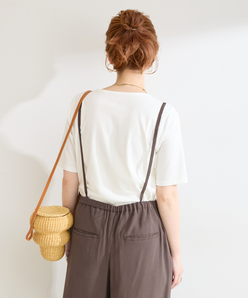 B.C STOCK(ベーセーストック)の「《2点セット》手洗い可 / インナー付きフィブリルライクストレートパンツ(スラックス・レディース・ブラックミックス/ブラウン・FREE)」の12枚目の写真