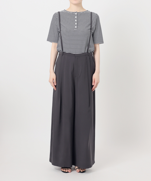 B.C STOCK(ベーセーストック)の「《2点セット》手洗い可 / インナー付きフィブリルライクストレートパンツ(スラックス・レディース・ブラックミックス/ブラウン・FREE)」の17枚目の写真