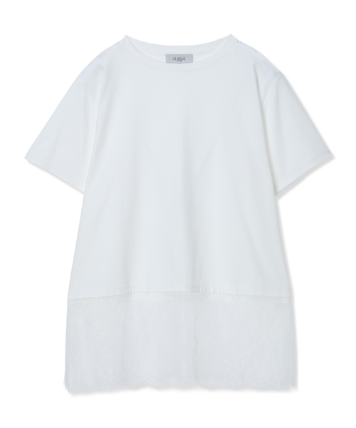 LE SOUK HOLIDAY(ルスークホリデー)の「裾レースドッキングTシャツ【接触冷感】(Tシャツ/カットソー・レディース・ブラック/オフホワイト/ネイビー・M/L)」の20枚目の写真