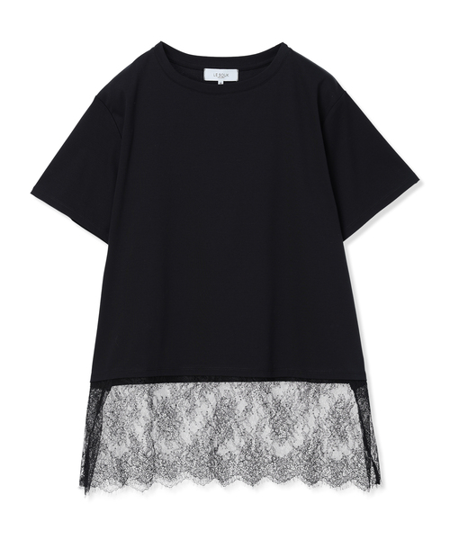 LE SOUK HOLIDAY(ルスークホリデー)の「裾レースドッキングTシャツ【接触冷感】(Tシャツ/カットソー・レディース・ブラック/オフホワイト/ネイビー・M/L)」の21枚目の写真