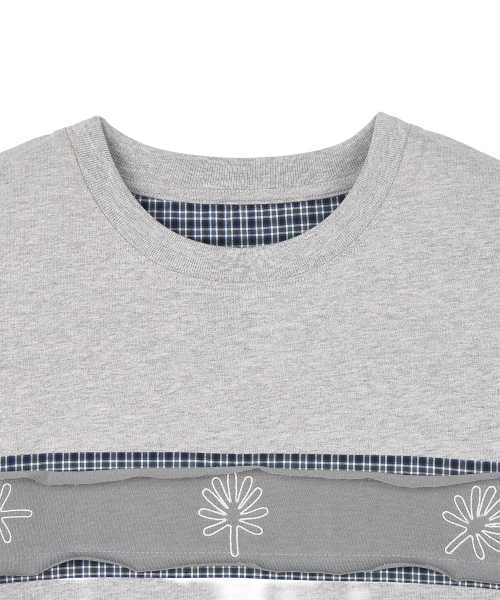 DANDEL(ダンデル)の「DD check inset symbol tee (GREY)(Tシャツ/カットソー・レディース・その他・1/2)」の3枚目の写真