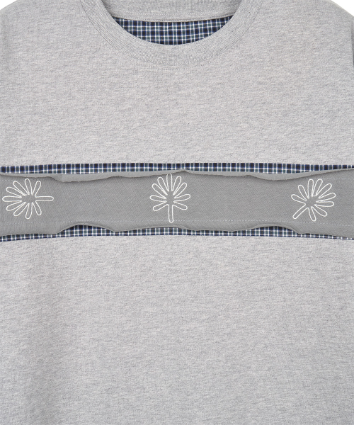 DANDEL(ダンデル)の「DD check inset symbol tee (GREY)(Tシャツ/カットソー・レディース・その他・1/2)」の4枚目の写真