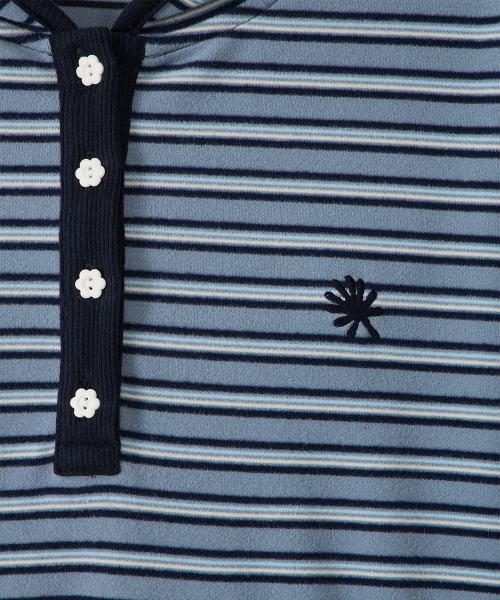 DANDEL（ダンデル）の「DD stripe trim hooded long sleeve (SKY BLUE)（パーカー・レディース・その他・1）」の3枚目の写真