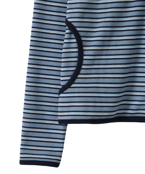 DANDEL（ダンデル）の「DD stripe trim hooded long sleeve (SKY BLUE)（パーカー・レディース・その他・1）」の4枚目の写真