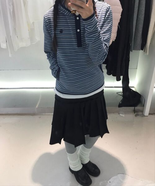 DANDEL（ダンデル）の「DD stripe trim hooded long sleeve (SKY BLUE)（パーカー・レディース・その他・1）」の8枚目の写真
