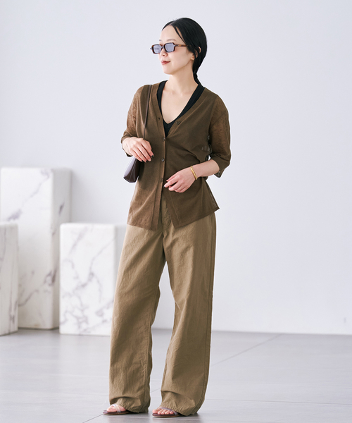plage(プラージュ)の「JOHNBULL / ジョンブル 別注 CTN LNN WIDE パンツ(その他パンツ・レディース・ホワイト/カーキ・38/36/34)」の19枚目の写真