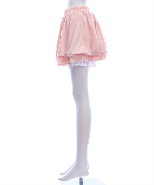 clear（クリア）の「バルーン裾レースミニスカート［骨格ウェーブ／フェミニン／ガーリー／ミニ丈／華やか］（スカート・レディース・オフホワイト/ピンク/ブラック・F）」の21枚目の写真