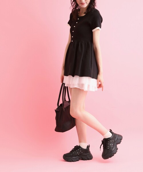 cs T&P(シーエスティーアンドピー)の「厚底キラキラスニーカー(スニーカー・レディース・ホワイト/ブラック・M/S/LL/L/XL)」の8枚目の写真