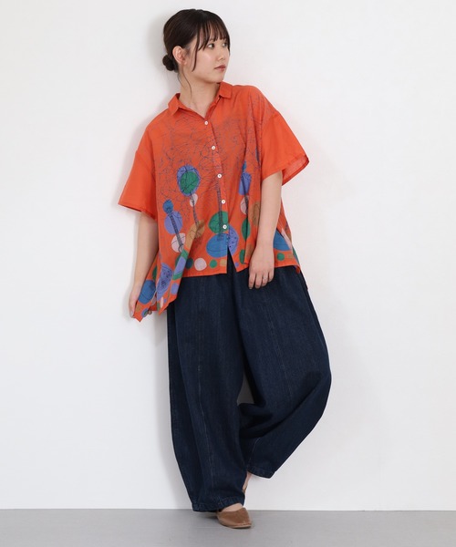 KILKI(キルキー)の「kilki 半袖オーバーサイズブラウス ギター(シャツ/ブラウス・レディース・ブラック系/オレンジ系・FREE)」の15枚目の写真