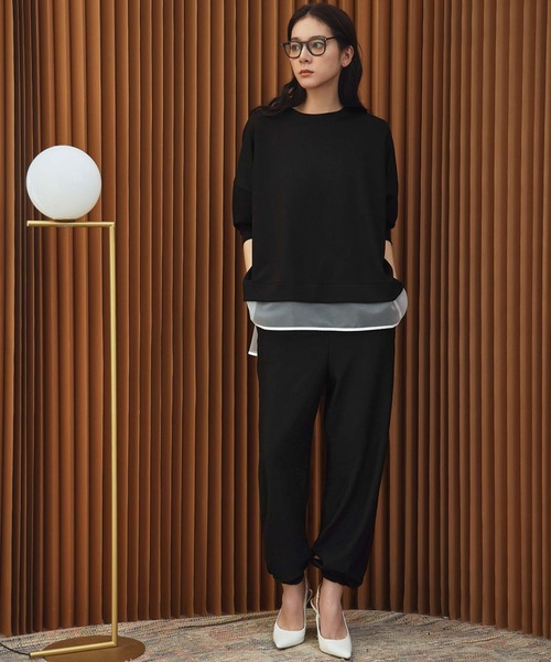 ELFRANK(エルフランク)の「【2026AW】セットアップ可能 シアーレイヤード風ダンボールプルオーバー 洗える(Tシャツ/カットソー・レディース・ブラック/オフホワイト/グレー・M/L)」の17枚目の写真