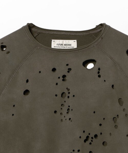 FUTURE ARCHIVE(フューチャーアーカイブ)の「FUTURE ARCHIVE / CRASH SWEAT CREWNECK(スウェット・メンズ・ブラック/ライトグレー/オリーブ・S/M/L/XL)」の8枚目の写真