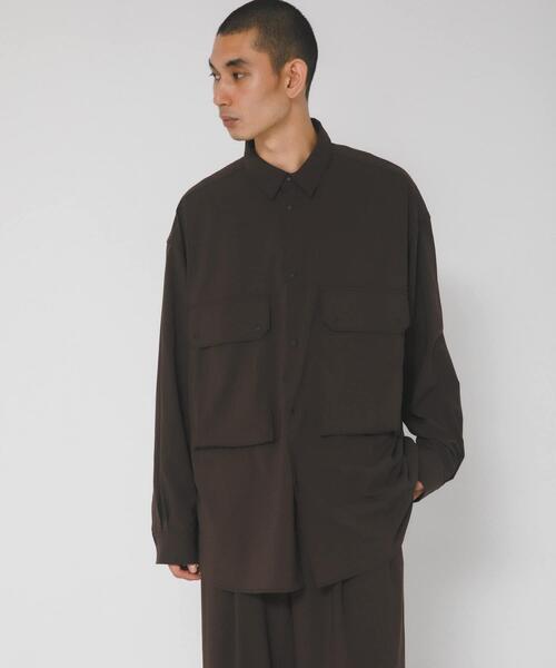 EKAL(エカル)の「『UVカット/静電気防止/イージーケア』SMOOTH WOOLYLIKE LONG-SLEEVE SHIRTS(シャツ/ブラウス・メンズ・チャコールグレー/ブラック/ブラウン・MEDIUM/LARGE)」の16枚目の写真