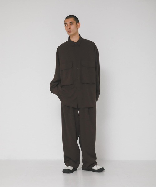 EKAL(エカル)の「『UVカット/静電気防止/イージーケア』SMOOTH WOOLYLIKE LONG-SLEEVE SHIRTS(シャツ/ブラウス・メンズ・チャコールグレー/ブラック/ブラウン・MEDIUM/LARGE)」の19枚目の写真