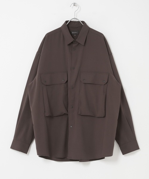 EKAL(エカル)の「『UVカット/静電気防止/イージーケア』SMOOTH WOOLYLIKE LONG-SLEEVE SHIRTS(シャツ/ブラウス・メンズ・チャコールグレー/ブラック/ブラウン・MEDIUM/LARGE)」の7枚目の写真
