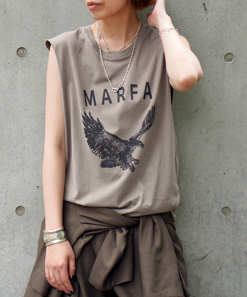 AP STUDIO(エーピーストゥディオ)の「Eagle sleeveless TEE(Tシャツ/カットソー・レディース・アイボリー/ベージュ/スミクロ・FREE)」の3枚目の写真