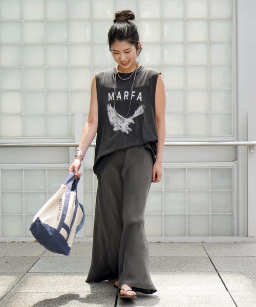 AP STUDIO(エーピーストゥディオ)の「Eagle sleeveless TEE(Tシャツ/カットソー・レディース・アイボリー/ベージュ/スミクロ・FREE)」の5枚目の写真