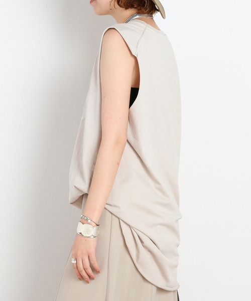 AP STUDIO(エーピーストゥディオ)の「Eagle sleeveless TEE(Tシャツ/カットソー・レディース・アイボリー/ベージュ/スミクロ・FREE)」の6枚目の写真