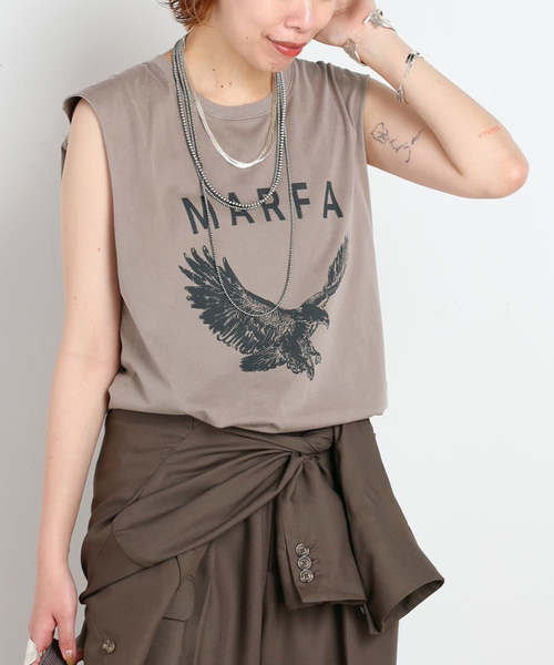 AP STUDIO(エーピーストゥディオ)の「Eagle sleeveless TEE(Tシャツ/カットソー・レディース・アイボリー/ベージュ/スミクロ・FREE)」の11枚目の写真